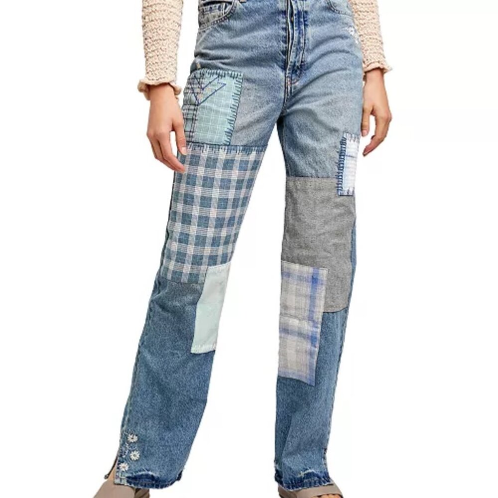 We The Free - Pre-Loved Steinbeck Patched Straight Leg Jeans